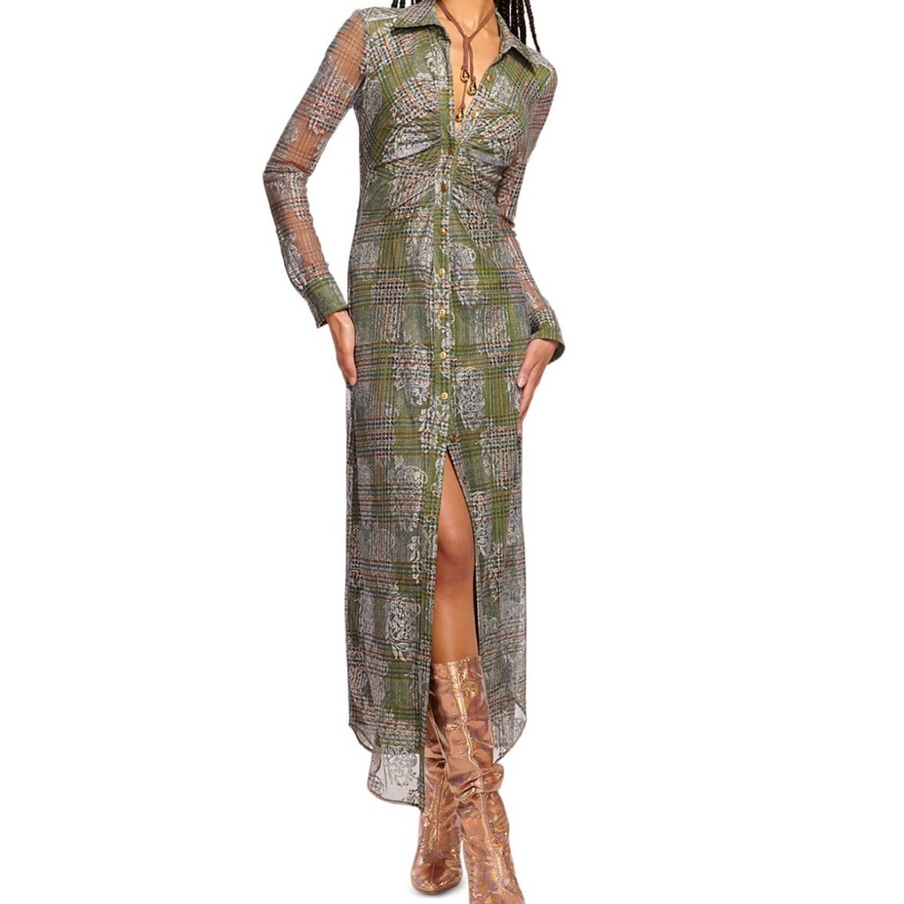 Ramy Brook Wyatt Tartan Midi Dress